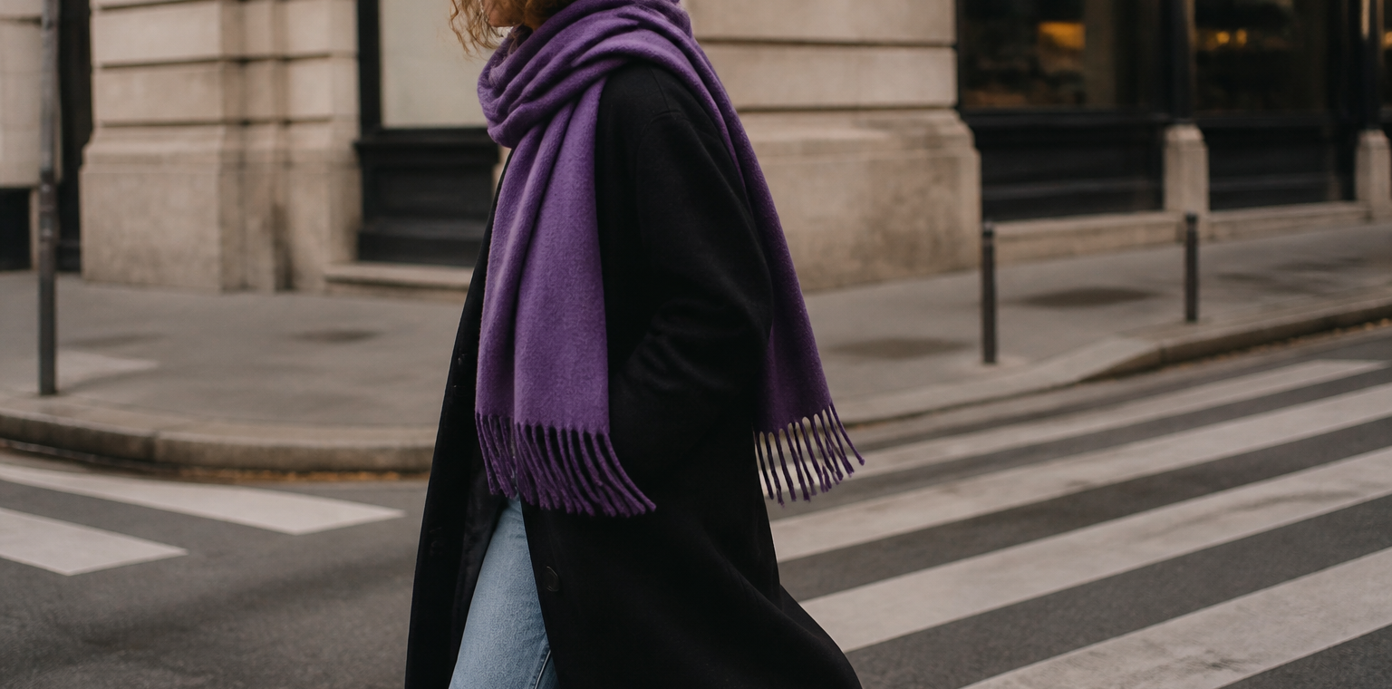 Królewski fiolet to kolor sezonu jesień 2026. Tak nosić go tanio w street style’u - grafika 1